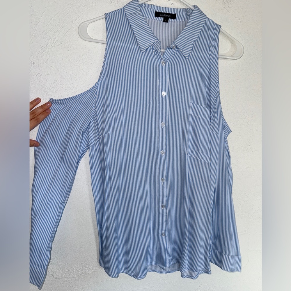 Blue Stripped Sleeveless Top